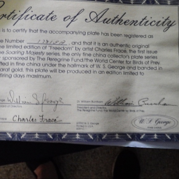 WS George collectable plate - the Soaring Majesty collection - Picture 3 of 3